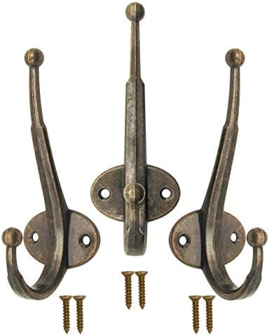 Fuxxer® Set di 5 ganci appendiabiti con effetto anticato, in ghisa di  ferro, con effetto ottone o bronzo, in stile retrò, vintage e rustico, per  giacche, asciugamani, vestiti, cappelli : : Casa