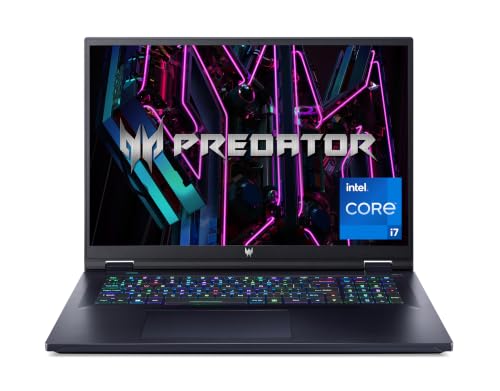 Acer Predator Helios 18 (PH18-71-750Y) Gaming Laptop, 18' WQXGA IPS 165Hz Display, Intel Core i7 13700HX, 32 GB RAM, 1 TB GB SSD, NVIDIA GeForce RTX 4070, Windows 11, QWERTZ Tastatur, schwarz