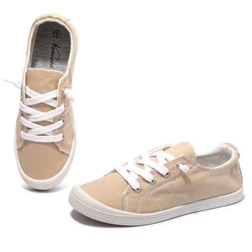 Image of Womens Slip On Shoes, Canvas Low Top Sneakers, Casual Classic Flat Shoes | Comfort Fashion Sneaker with Non Slip Rubber Outsole, Lightweight Tennis Shoes for Walking, Shopping, Picnic, Travel