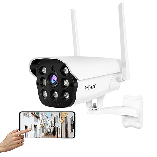 Image of Srihome SH043 4MP QHD WiFi Smart View CCTV IP Camera Night Color Vision Outdoor CCTV IP Camera Waterproof IP66 Motion Tracking Two-Way Audio Wireless Home Security Camera CCTV Camera for Office, Shop