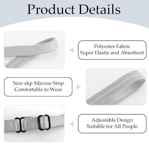 Aprince Bandanas esportivas elásticas finas de 1 cm para mulheres e homens, 3 peças, faixas de trein