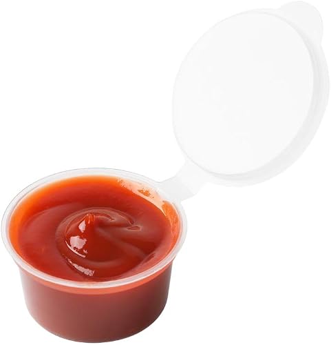 Restaurantware RW Base 2 Ounce Jello Shot Cups 100 Microwavable Portion Cups - Durable Disposable Clear Plastic Sauce Containers For Samples Condiments Or Toppings