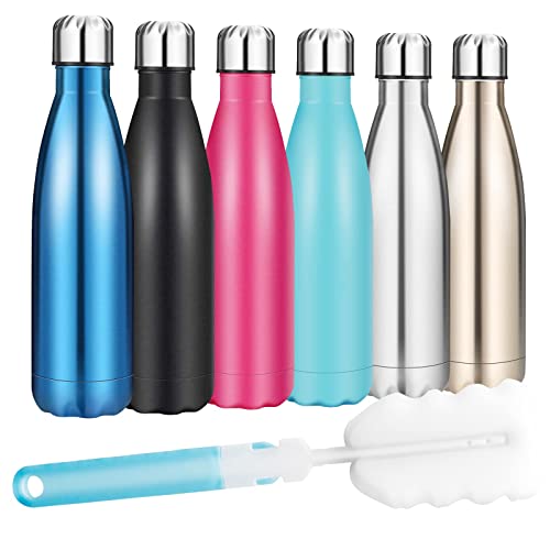 Insulated Water Bottle, Vacuum Stainless Steel & Vacuum Flask Comes with a Cleaning Brush -500ml Stainless Steel Vacuum Bottle, Double Wall Design, Standard Mouth, for Outdoor Sports-Dark Blue