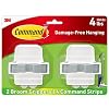 Command Large White Broom Grippers, 2 Broom Grippers, 4 Strips