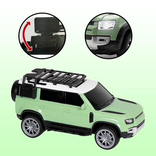 Image of Alloy Metal Pull Back Die-cast Car 1:24 Various Models with Sound & Music, Toy Cars for Kids Durable and Fun Gift for Boys and Girls (Land Rover Car Green)
