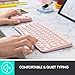 Logitech K380 Multi-Device Wireless Bluetooth Keyboard Designed for Windows, Mac, Chrome OS, Android, iOS, Apple TV, Space-Saving Compact Design - Rose (Renewed)
