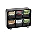Mind Reader 6 Drawer Tea Bag Holder and Organizer, Black