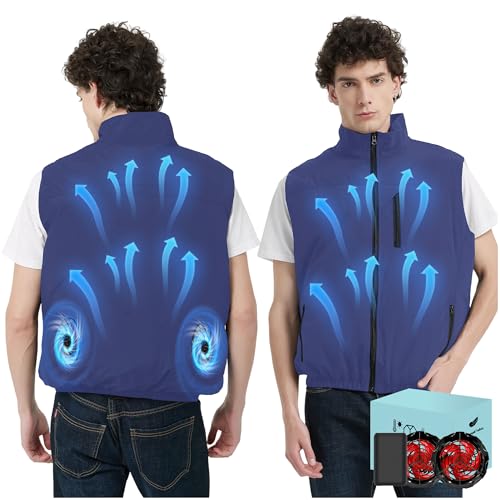 Image of 21V Cooling Fan Vest for Men and Women, With Max 12000 RPM 2 Fan & Up to 16 Hours Runtime 20000mAh Battery