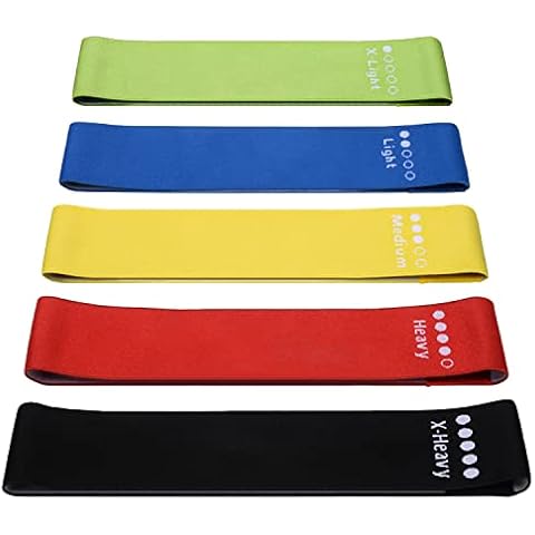 Exercise Resistance Fabric Loop Bands, UOROMI 5 Resistance Levels Non-Slip Resistance Workout Bands for Legs & Butt and Glutes Cover