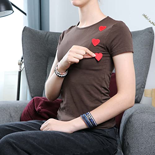 Iron On Patches - Red Heart Patch 10 Pcs Iron On Patch Embroidered Applique 1.26 X 1.18 Inches - 3.2 X 3 Cm - A-92 #TOP2