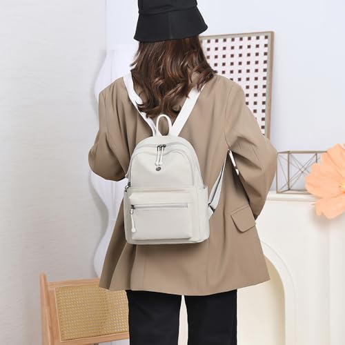 YUESITE Damen Rucksack Wasserdichte Nylon Casual Schultasche Daypack Leichtgewicht Reiserucksack Minirucksack Elegant,leichte Rucksackhandtasche zum Alltag Reise Schule Freizeit Einkaufen Orange