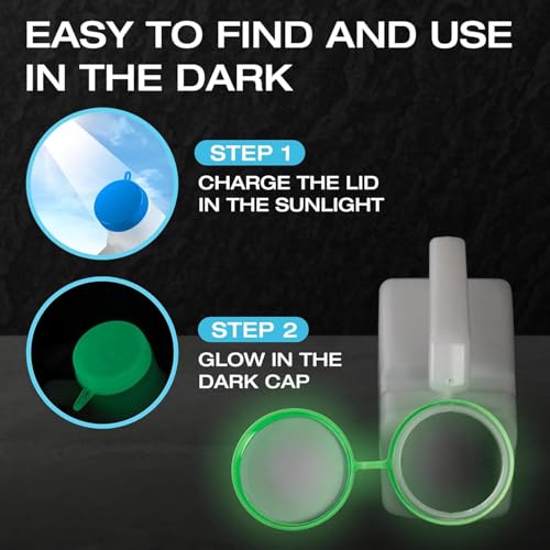 Image of Curepack Male Urinal Bottle, 1000mL Portable Urinal for Men with Glow-in-the-Dark Lid, Leak-Resistant Bedpan, Reusable Urine Collection Bottle for Elderly, Disabled, Bedridden Patients & Emergency Travel