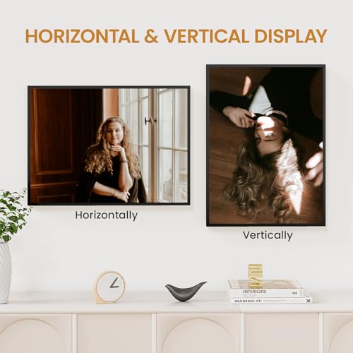 Image of 14x19 Aluminum Metal Picture Frame with Tempered Glass,Black Poster Frame 14 x 19 for Wall Gallery Photo Puzzles Artwork Frames 14 x 19 to Wall Mount Horizontal or Vertical