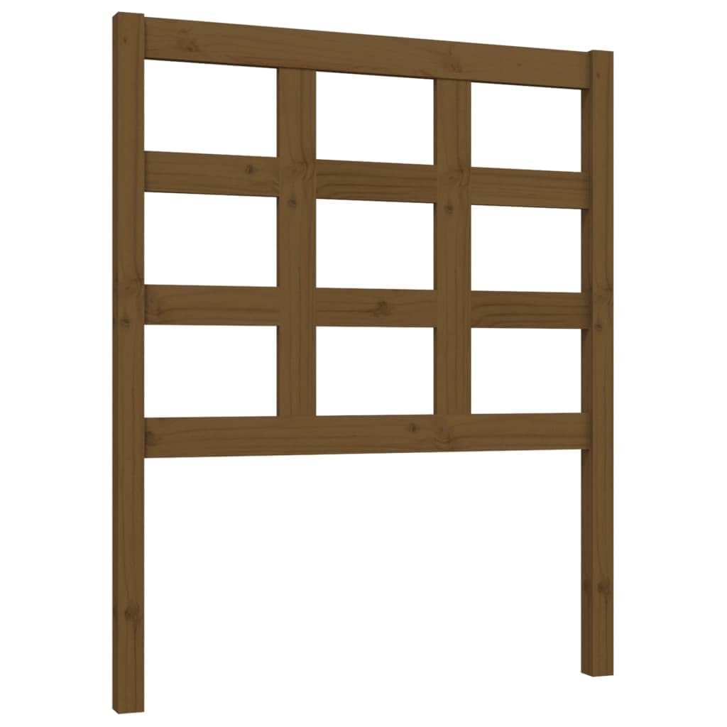 Cabecero marrón miel 80,5 x 4 x 100 cm, madera maciza de pino, protector de cabeza de cama estable, diseño rústico, cómodo reposacabezas para dormitorio