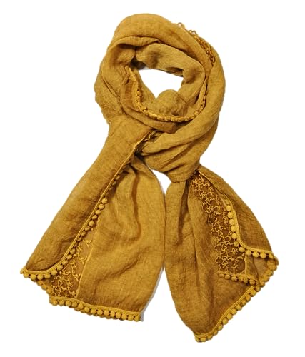 Shanlin Cotton Blend Lace Scarves for Women (65"x20")2