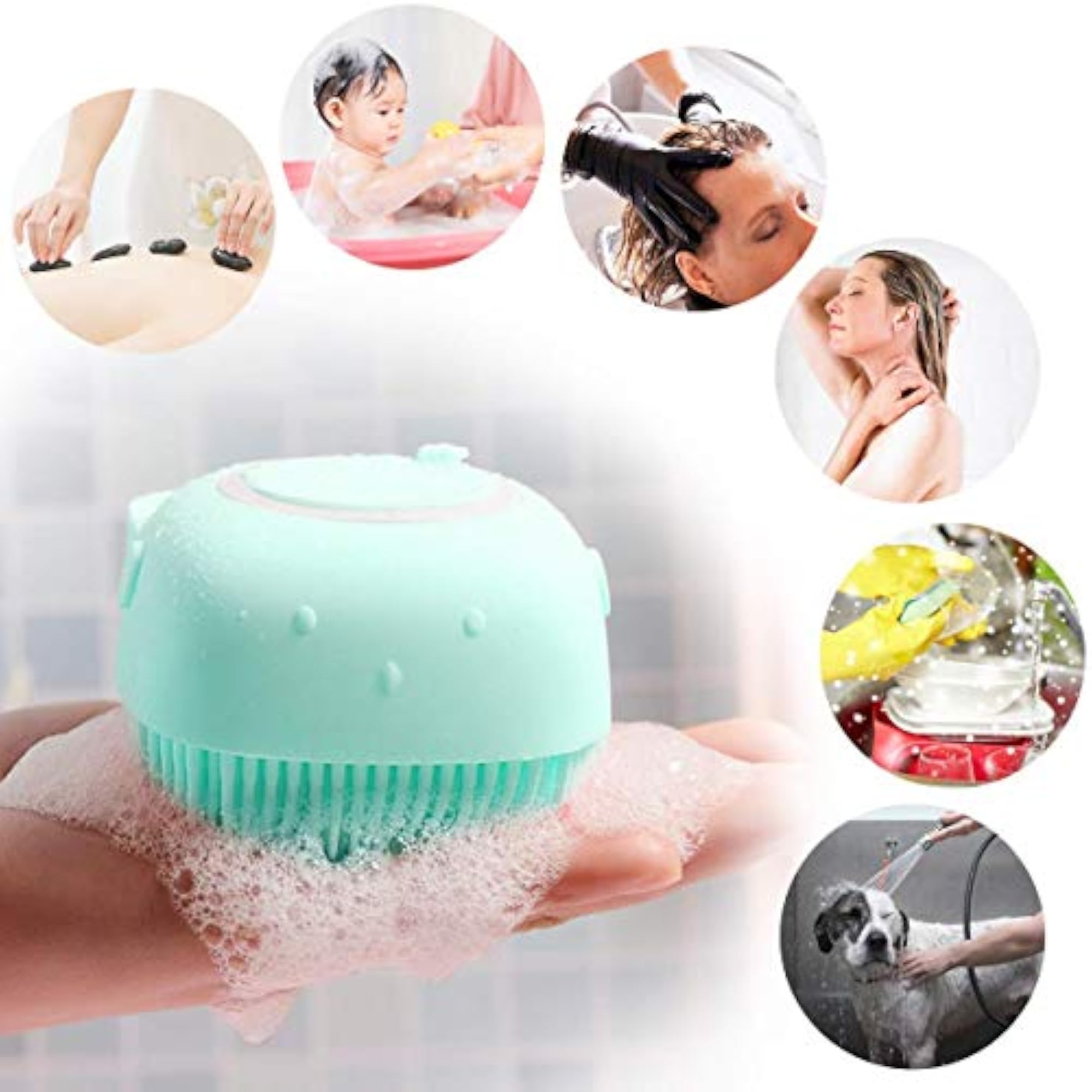 2 Pcs Combo Silicone Soft Bath Body Brush Set