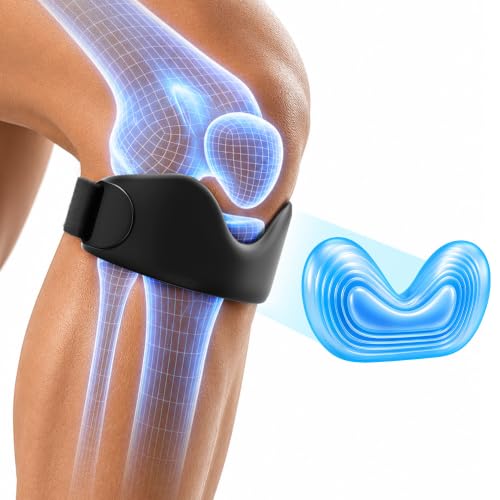 Stryde precision knee strap- 2 Pack Silicone Patellar Tendon Support Strap for Jumpers Knee Patellar Tendonitis Pain Relief Patella Band Knee Strap for Running Hiking Basketball SoccerVolleyball Tennis Workout