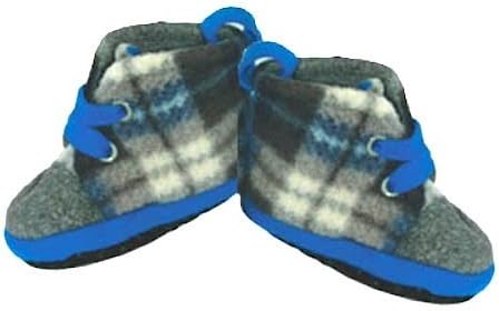 Mimi Couture Baby Blue & Gray Plaid Booties 6-12 Months