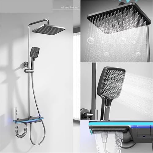 Ensemble de douche et baignoire blanc M1SSX avec affichage de température - 7