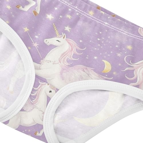 Wusikd Unicorns Magic Girls' Underwear Cotton Cartoon Girls Briefs Soft Toddler Underwear 2T4