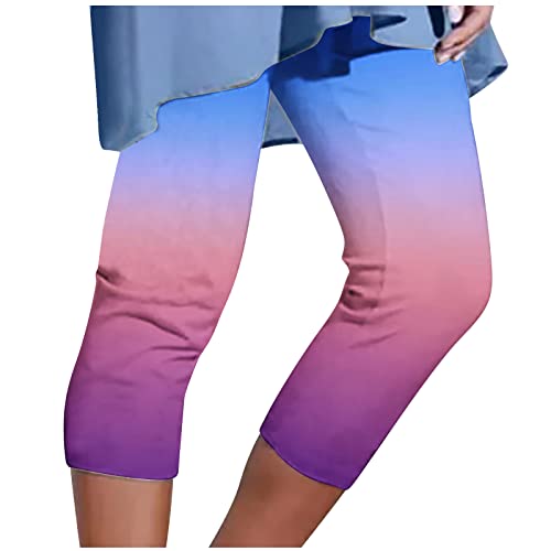 Hgps8W Womens Cropped Leggings, High Waisted Floral Print Compression Running Workout Yoga Capris Yoga Pants Tights #TOP14