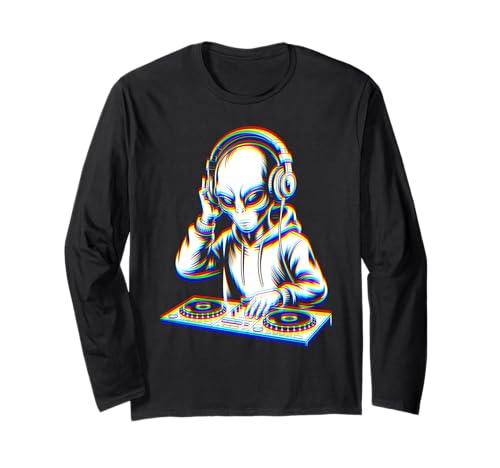 Funny Alien DJ With Headphones and Turntable ����T�V���c