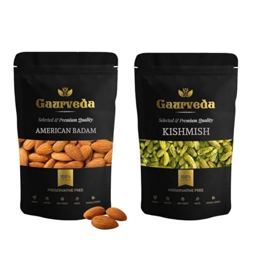 Image of American Almonds & Kishmish Combo Pack | Badam & Raisins| Healthy Snack Choice | Perfect for Gifting & Daily Consumption | 100 Grams