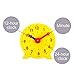 PATIKIL 4 inch Teaching Clock, 2 Pack Learn Clock Learning Tell Time Analog Clock Demonstration Clock 24 Hour 2 Pointers for Classroom Teacher, Yellow