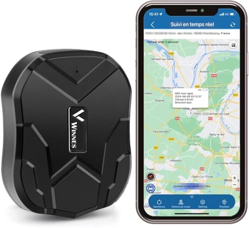 Traceur GPS Voiture TK905 Tracker Localisateurs d'Objets Magnétique Étanche avec Détection Vibration Antivol pour Voiture Moto Valise avec Batterie...