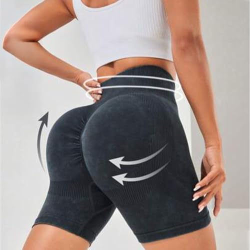 MULVIHILL 3 Pack Women’s Workout Shorts – High Waisted Biker Yoga Shorts, Seamless Scrunch Butt Lifting, Tummy Control Compression Gym Running Shorts