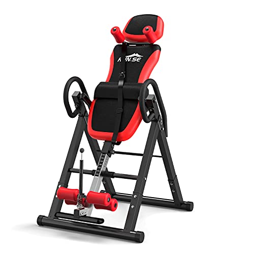 LINKLIFE Table d'inversion pliante robuste avec appui-tête et ceinture de protection réglable pour soulager la douleur