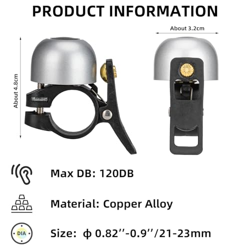 Sonnette de vélo en alliage de cuivre ROCKBROS design haut de gamme - 6