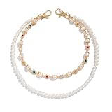 KunJoe Layered Pants Chain for Men Women Wallet Chain Exquisite Rhinestone Flower Pearl Wallet Chain for Women Fashion Street Jeans Chain Keychain Chain Punk Jewelry