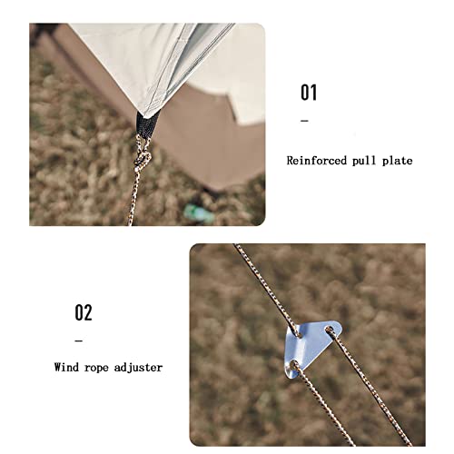 Carpa Pirámide de Lona, Familiar, Impermeable y Cortaviento miniatura 5