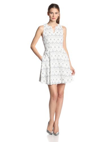 McGinn Women's Kara Lace Peep-Back Sleeveless Flared Dress