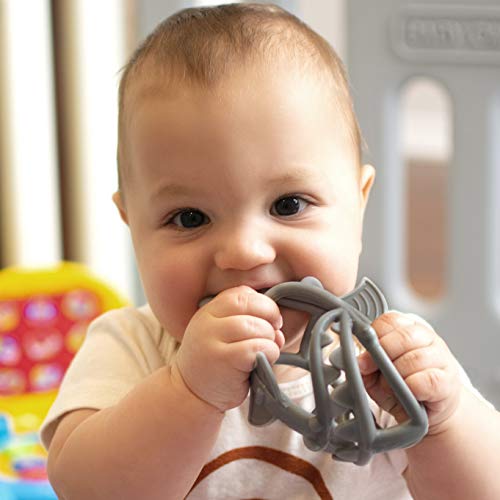 Nuby Chewy Chums All Silicone Soothing Teether, Shark - 3M+ #TOP1