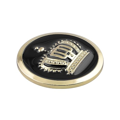 Image of 2 pcs Crown Car Emblem Colored Circular Car Emblem Sticker Car Window Bumper Car SUV Truck Motorcycle Sticker (Black&Gold)