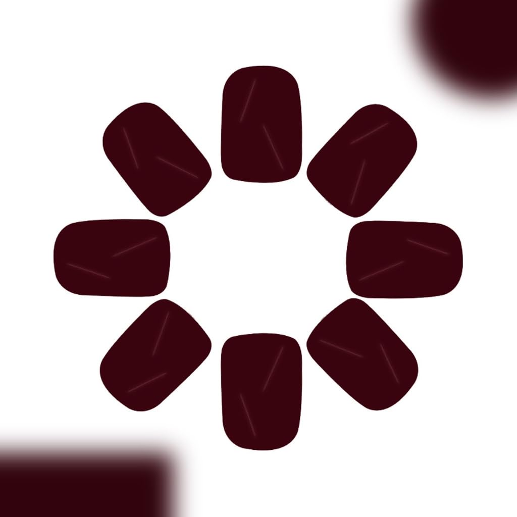 24Pcs Square Fake Nails Artificial Nails False Nails Glues On Nails Wine Red Designs French Nails Tips