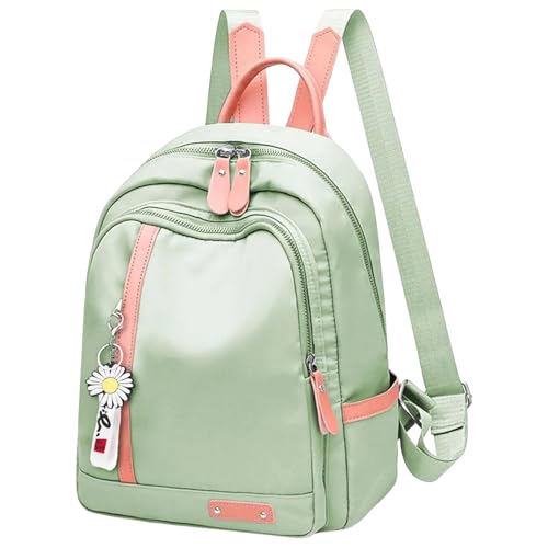Mochila Feminina Escolar Trabalho Reforçada Bolsa Mulher Passeio Casual Ajustável Com Pingente (Verde)