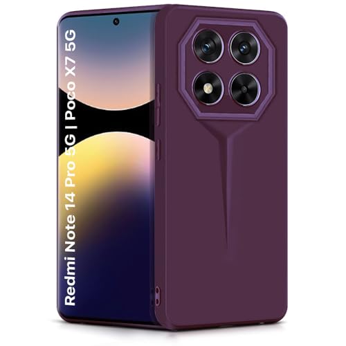 Image of WOW IMAGINE Back Cover for Redmi Note 14 Pro 5G | Poco X7 5G | Blade Series Ultra Thin Case with Lightweight Design | Camera Protection | Soft Matte Silicone Flexible Mobile Case - Purple