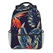 Sac à dos unisexe avec imprimé floral tropical hawaïen, imperméable, antivol, sac à dos décontracté, port de charge USB, sac à dos unisexe, Noir , Taille unique
