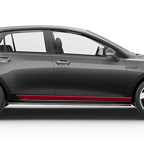 Auto-Dress® Seiten-Streifen Aufkleber Set/Dekor passend für VW Golf 7 GTI (110 Black Gloss)