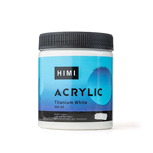 Himi Acrylic Paint，White Color(300 Ml Bottles), Non Fading, Non Toxic, Single Color Paint For Artists & Hobby Painters #TOP14