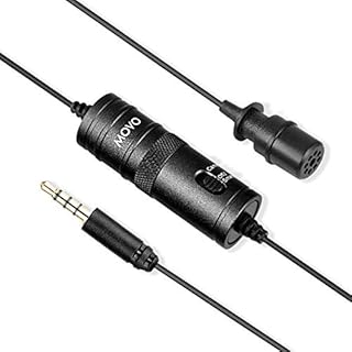Movo LV1 Lavalier Lapel Clip on Microphone for Cameras, Camcorders and Smartphones Compatible