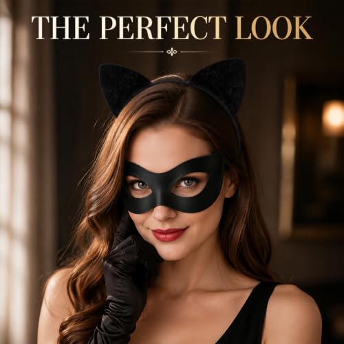 Yahusuhil Lot de 2 Masques de Chat, Déguisement de Chat, Costume de Chat pour Femme – vue 6