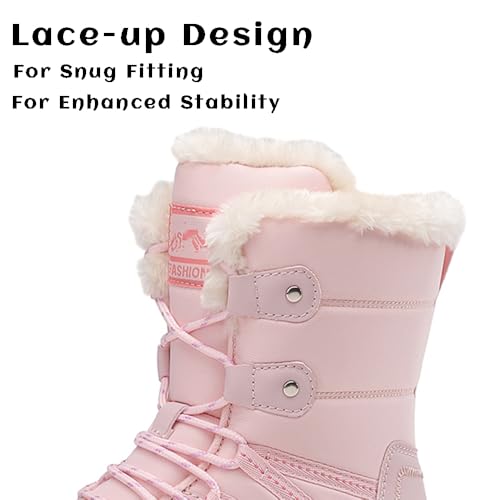 HESBITEUL Boots for Women Outdoor Winter Booties: Snow Boots Lightweight for Skiing3
