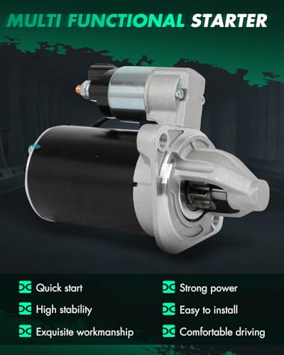 Image of SCITOO Starter Motor 17593 for Hyundai for Accent 1.6L 2012-2013 for Veloster 1.6L 2012-2013 for Kia for Rio 1.6L 2012 for Soul 1.6L 2010-2012 12V 0.9kW CW 8-Tooth Pinion DD