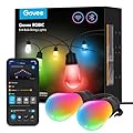 Govee Smart Outdoor String Lights H7020, RGBIC Warm White 48ft LED Bulbs for Christmas Decorations Outdoor, WiFi Patio Lights Work with Alexa, Google Assistant, APP Control, IP65 Waterproof