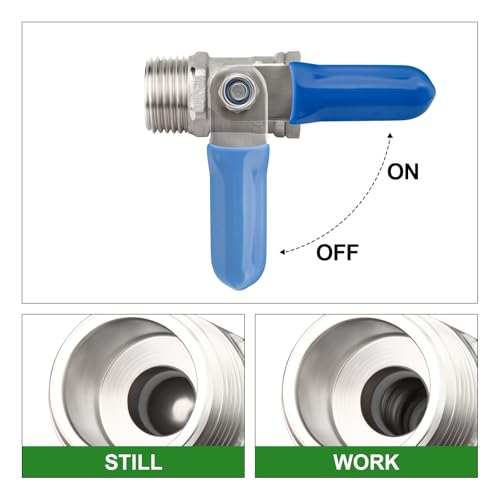 Válvula de bola TAISHER de acero inoxidable 304 con conector de manguera 1,27 cm y NPT macho 4