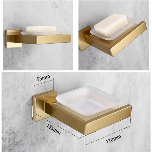 Kit accessoire salle de bain or brossé design luxe chic - 4